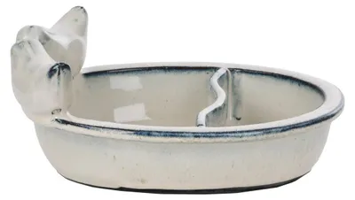 Produktbild von Esschert Design Futter- und Trinkschale Weiß lasiert oval - Keramik