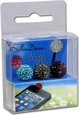 Produktbild von SilberDream Handystecker Shamballa 3 Glitzerkugeln blau,grau,lila GST14