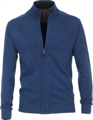 Produktbild von REDMOND Casual Herren Strickjacke Stehkragen Zipper Regular-Fit Blau L