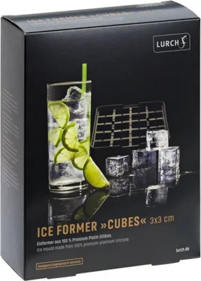Obrázek produktu pro Lurch LCH240705, 20 kusů, Obdélníkový, Tvořítko na led, Černá, Průhledná, Silikon, -40 - 240 °C