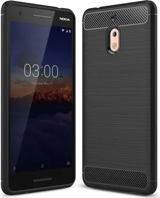 Produktbild von Nokia 2.1 Hülle Silikon Schwarz Carbon Optik Case TPU Handyhülle Bumper
