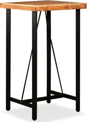 Produktbild von Industrieller Stehtisch aus Akazienholz und Stahl, 60x60x107 cm, für Küche und Esszimmer
