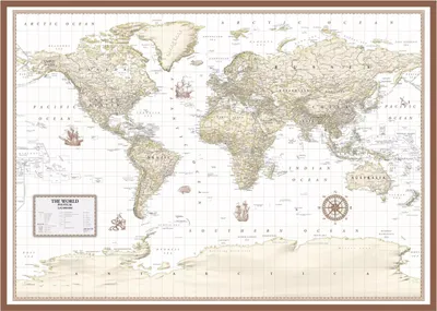 Produktbild von Political World - Weltkarte auf Klemmsockel, englische Version, 1:42 000 000