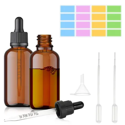 Pipettenflaschen 2x 100 ml braunes Glas mit Tropfpipette