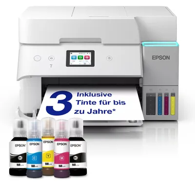 Produktbild von Epson EcoTank ET-4956, Tintenstrahl, Farbdruck, 4800 x 1200 DPI, A4, Direktdruck, Schwarz