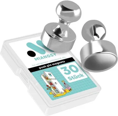 Produktbild von Starke Magnete 30 Stück silber für Magnetborde