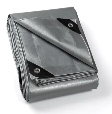 Produktbild von Abdeckplane Schutzplane Gewebeplane - Wasserdicht - Grau - 4 x 5 m - 200 g/m²
