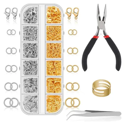 Produktbild von 1200 Biegeringe für Schmuckherstellung, DIY-Armbänder und Bastelarbeiten
