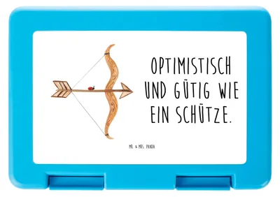 Produktbild von Mr. & Mrs. Panda Bentobox Sternzeichen Schütze - Weiß - Geschenk, Schulbrotdose, Bento Box, Schützenfest, Frühstücksbox, Lunchbox, Geburtstag Dezember, Snackbox, November