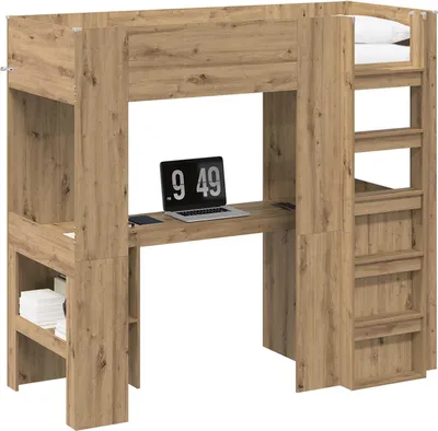 Obrázek produktu pro vidaXL Palandový rám s psacím stolem, dub Artisan, 75 x 190 cm