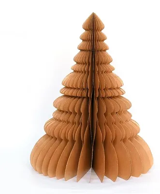 Only Natural – Wabenpapier-Weihnachtsbaum – Gold – 25 cm – Ansicht 1