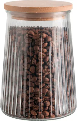 Produktbild von Vorratsglas - H 16,7 cm - Glas - mit Bambusdeckel - 960 ml