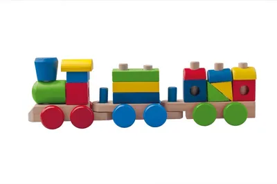 Image de Train de marchandises pliant en bois - deux wagons