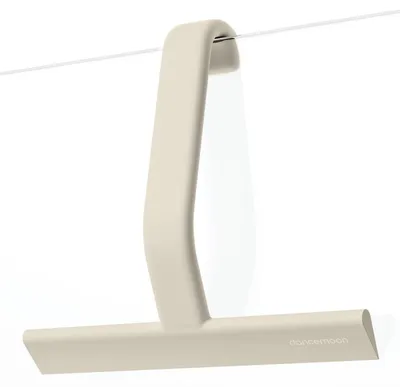 Image de Grattoir pour paroi de douche avec crochet, couleur beige clair, 25 cm