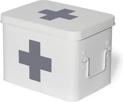 Productafbeelding van Famanu medicijnkast van metaal – EHBO-kit voor thuis, scholen en meer (22 x 16 x 16 cm)