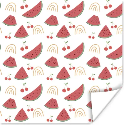 Produktbild von MuchoWow® Poster Wassermelone - Obst - Rot - Weiß 75x75 cm - Wand Dekoration