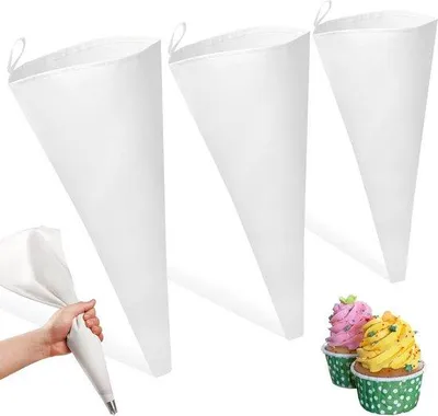 Immagine prodotto di Set di 3 sac à poche riutilizzabili in cotone da 40 cm
