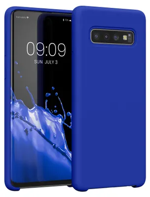 Produktbild von kwmobile Handyhülle für Samsung Galaxy S10 Hülle - Case Silikon - Kabelloses Laden - Schutzhülle Cover in Baltik Blau