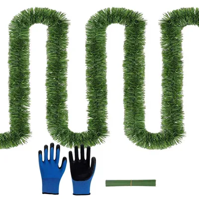Immagine prodotto di Ghirlanda di abete artificiale, verde, 15 metri, in PVC, per decorazioni da interni ed esterni
