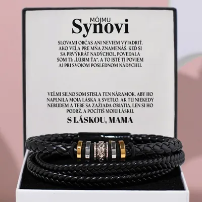 Produktbild von Pánsky kožený náramok s citátom Môjmu Synovi – EZREAL_LEATHERBRACELET