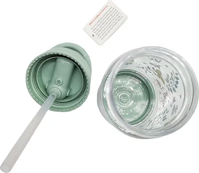 Obrázek produktu pro Dětský hrnek s brčkem, kreslený, přenosný, roztomilý, nepropustný, tepelně odolný, láhev na vodu pro děti, zelený králík, 380 ml