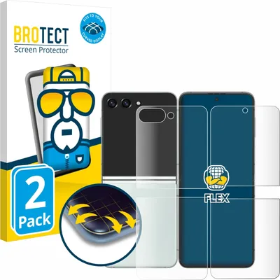 Produktbild von 2x BROTECT Fullscreen Schutzfolie für Samsung Galaxy Z Flip 5 (Display+Rückseite) Displayschutz Folie Fullcover Klar Transparent
