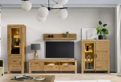 Produktbild von Wohnwand 4-teilig 396 cm Eiche teilmassiv Andria