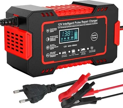 Obrázek produktu pro Nabíječka baterií, inteligentní rychlé nabíjení, LCD displej, 12 V 6 A