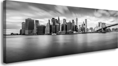 Produktbild von 120 x 40 cm Bild auf Leinwand New York 5734-SCT deutsche Marke und Lager - Die Bilder / das Wandbild / der Kunstdruck ist fertig gerahmt