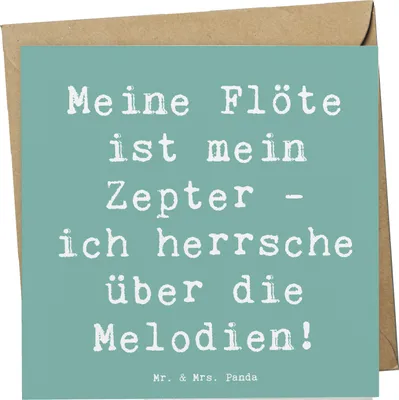 Produktbild von Mr. & Mrs. Panda Glückwunschkarte Spruch Flötenzauber - Meeresbrise - Geschenk, Windinstrument, Flötist, Lernen, Musikinstrument, anlasskarte, Klappkarte, Melodie, Musik