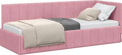 Obrázok produktu pre vidaXL Rohový rám postele s čelom ružový 80 cm x 200 cm zamat