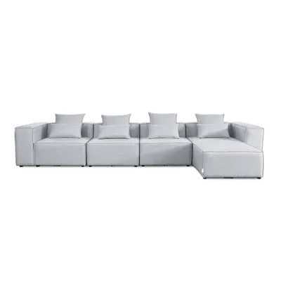 Obrázek produktu pro HOME DELUXE - Pohovka VERONA - světle šedá, velikost: XL - cca 414 x 70 x 207 cm, výška sedu: 46 cm, hloubka sedu: 80 cm, včetně polštářů I Modulární pohovka Modulární rohová pohovka obývací část