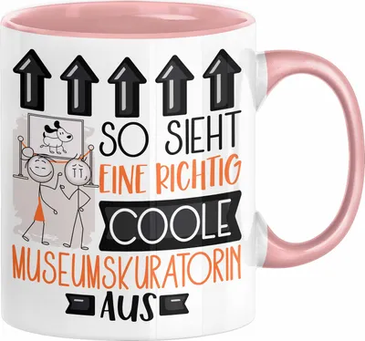 Produktbild von Museumskuratorin Geschenk Tasse Geschenkidee für Museumskuratorin Geburtstag Weihnachten Spruch So Sieht Eine Richtig Coole Museumskuratorin Aus Kaffee-Becher  (Rosa)