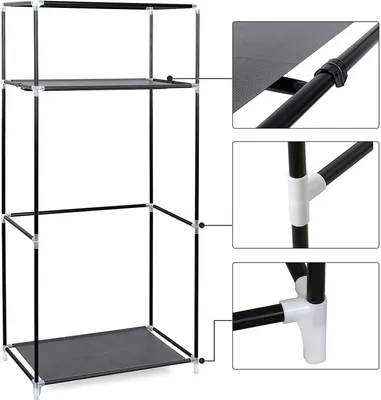 Produktbild von SONGMICS Kleiderschrank Stoffschrank mit Kleiderstange