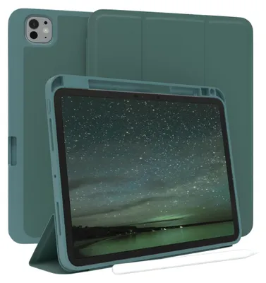 Produktbild von EAZY CASE Smartcase mit Stifthalter für Apple iPad Pro 11 (2024) Hülle mit Stifthalterung, Tablet Cover aufstellbar  11 Zoll in Grün