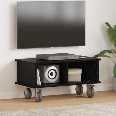 Zdjęcie produktu dla Maison Exclusive - RTV stojak, 68,5 x 35 x 35 cm, czarny, imitacja dębu, płyta wiórowa