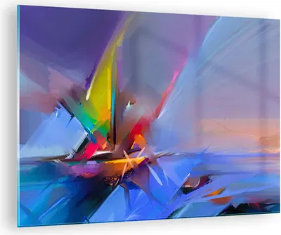 Produktbild von Bilder auf glas - Abstraktion modern - 70x50cm - Glasbilder - Wandbilder - Kunstdruck - zum Aufhängen bereit - Wanddekoration aus Glas - Glas Bilder - Wandbild auf Glas - Einteilig - GAA70x50-4030
