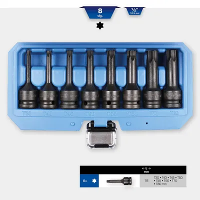 Imagen del producto de Brilliant Tools BT022600, juego de llaves de vaso, 1/2", 8 piezas