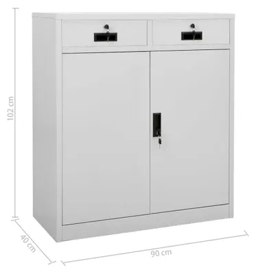 Produktbild von vidaXL Büroschrank Hellgrau 90x40x102 cm Stahl