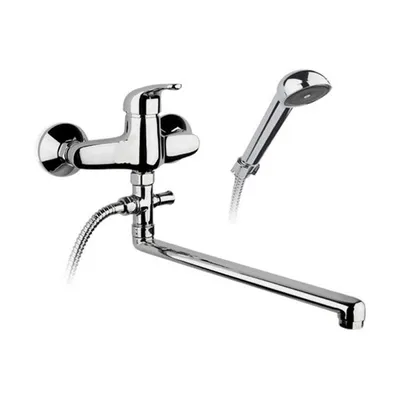 Produktbild von Demm Wand-Spültischmischer mit Schwenkauslauf automatischer Rückstellung und Handbrause chrom 3093E, 11504.009.C
