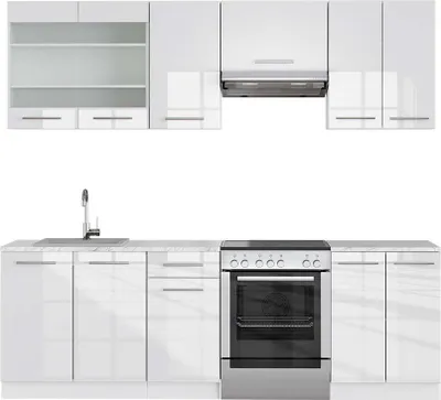 Immagine prodotto di Cucina componibile Vicco Fame-Line Bianco lucido/bianco 240 cm , PL Marmo, Model 42761