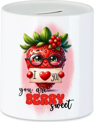 Produktbild von I Love You You Are Berry Sweet Erdbeeren Liebe Spruch Spardose