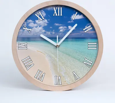 Produktbild von Holzuhr 20fi cm wanduhr - weiße Spitzen - Strand auf den Malediven