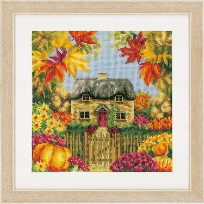Produktbild von Vervaco Kreuzstich-Stickerei-Set "4 Jahreszeiten Herbst", 22x22cm