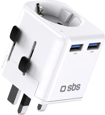 Image de Adaptateur de voyage universel Sbs - Eu 2Xusb-A - Blanc
