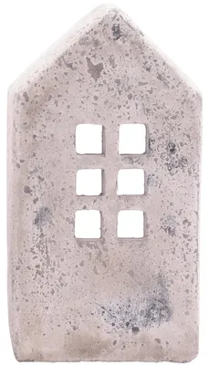 Produktbild von Windlicht Haus Antik Optik Zement creme 30,5 cm
