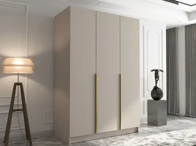 Obrázek produktu pro Vysoká šatní skříň 150 cm SHEELA 1 - kašmír / zlatá