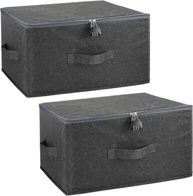 Zdjęcie produktu dla Pojemnik do przechowywania z zamkiem szyfrowym, składany, 2 sztuki, wymiary 40x30x21 cm, do przechowywania ubrań