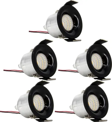 Produktbild von PremiumX 5x LED Mini Spotlight schwarz Einbaustrahler 3W 240V Deckenspot