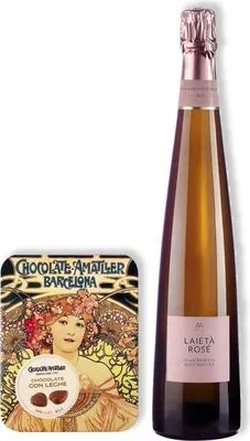 Immagine prodotto di Cava Alta Alella Laietà rosa + Hojas de Chocolate Amatller Spumante Spagna Vino spumante 75,00 cl 12,0